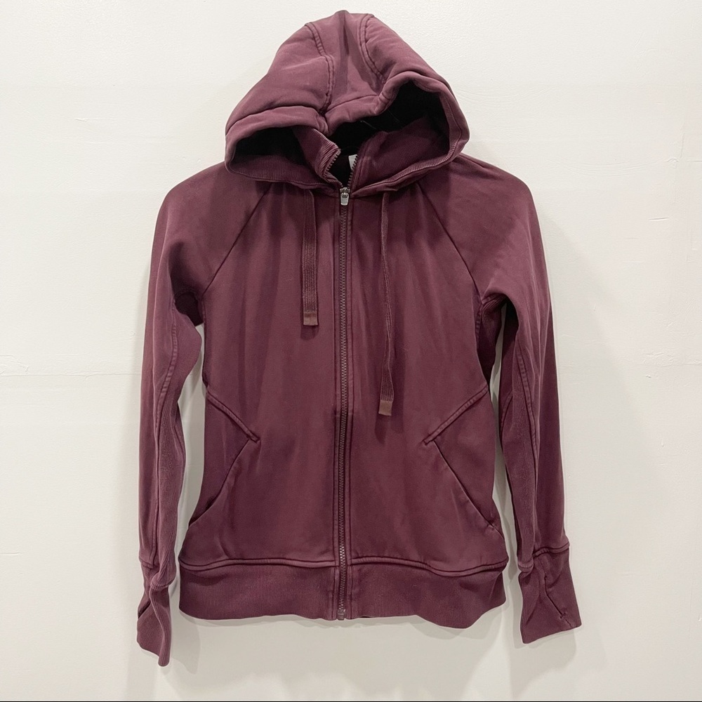 Athleta Triumph Hoodie Sweatshirt Antique Burgundy Small Athleisure